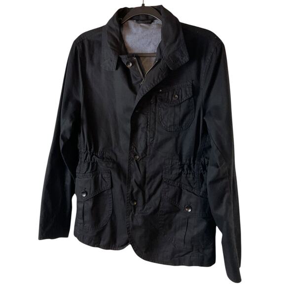 Zara Other - Zara Man Men's Small Black Cotton Jacket‎ Red Contrast Stitching Size EUR 36